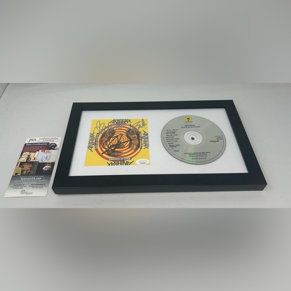 Anthrax signed State of Euphoria CD Cover Framed JSA COA
